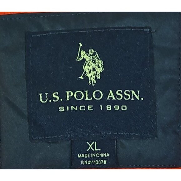 U.S. Polo Assn USPA Polar Fleece Jacket Color Block Windbreaker Hooded Men's XL - Picture 12 of 13